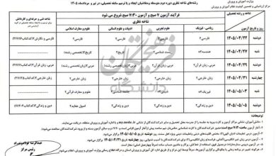 برنامه آزمون نهایی